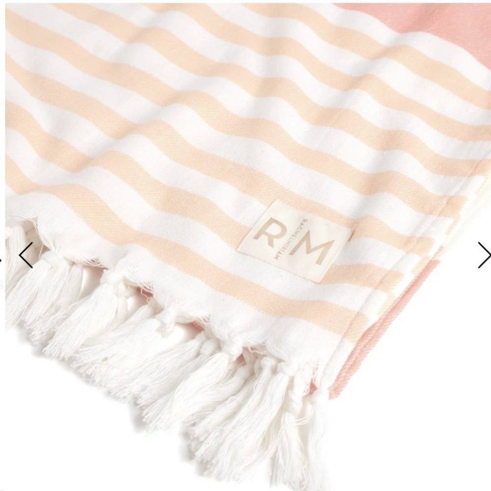 Rachel Miriam Positano Towel Sunset Striped Beach Wrap Tassel Fringe New